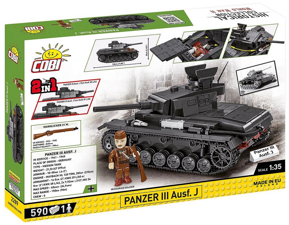 COBI HISTORICAL COLLECTION WWII PANZER III AUSF.J 2289