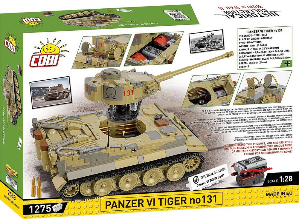 COBI HISTORICAL COLLECTION WWII PANZER VI TIGER NO131 2588