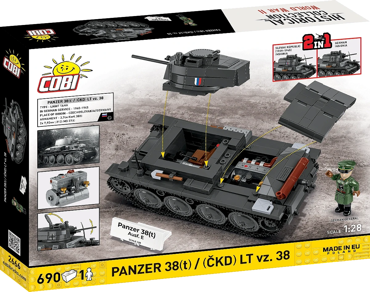 COBI HISTORICAL COLLECTION WWII PANZER 38(T) / (CKD) LT VZ.38 2666