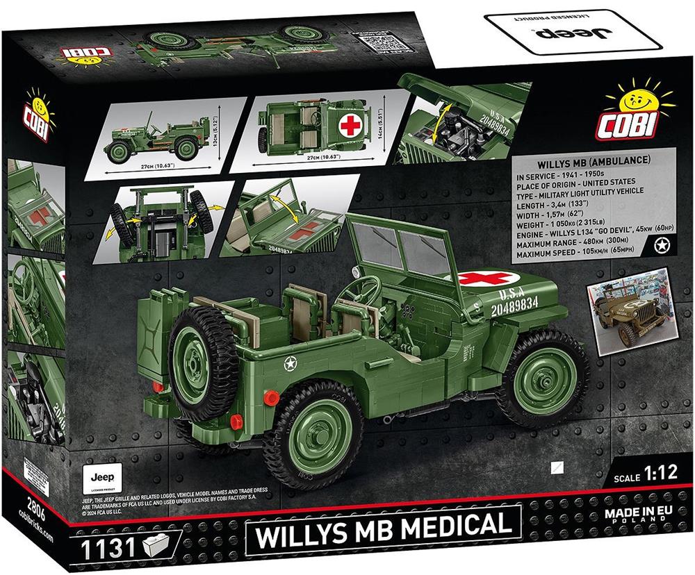 COBI HISTORICAL COLLECTION WWII WILLYS MB MEDICAL 2806