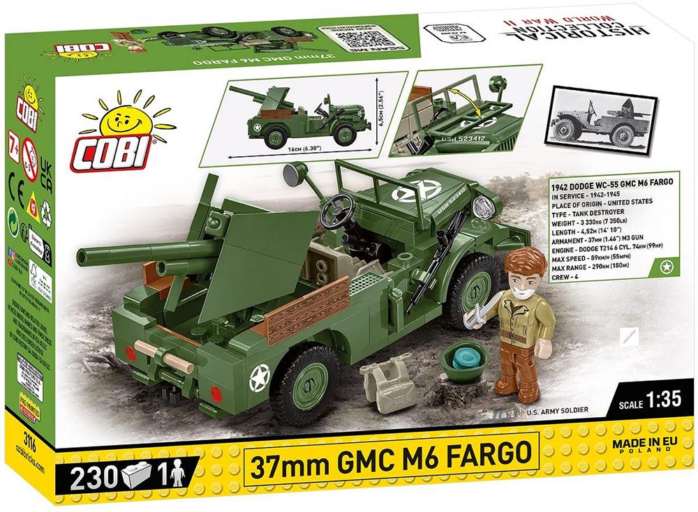 COBI HISTORICAL COLLECTION WWII 37 MM GMC M6 FARGO 3116