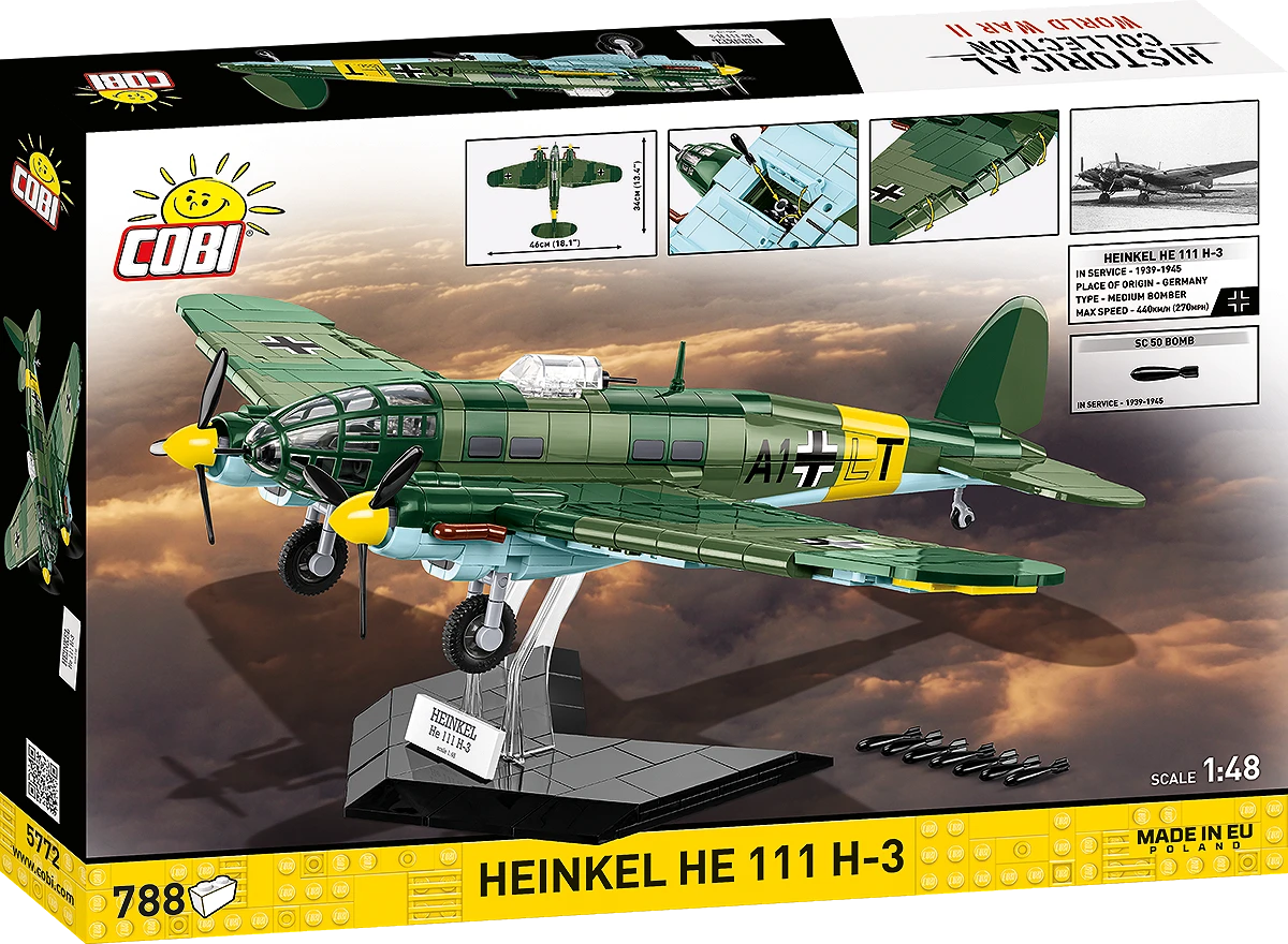 COBI HISTORICAL COLLECTION WWII HEINKEL HE 111 H-3 5772 COBI HISTORICAL COLLECTION WWII HEINKEL HE 111 H-3 5772